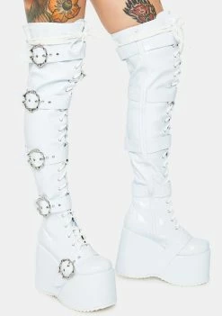 Ellie Shoes Platform Boots Pure Chance At Romance Knee High Boots