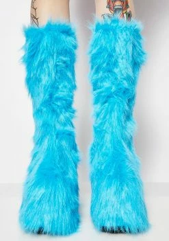 Ellie Shoes Electric Party Monster Fuzzy Platform Boots