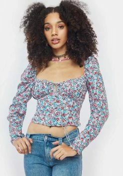 AFRM Lotte Puff Sleeve Corset Top