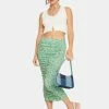 AFRM Bottoms Green Ditsy Venice Midi Skirt