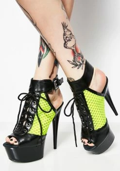 Ellie Shoes Dominate 'Em Lace-Up Heels Platforms