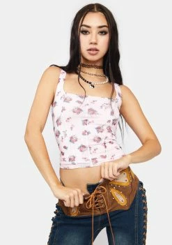 AFRM Summer Sweet Bouquet Cort Corset Crop Top Tops