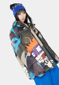 Members Only Nickelodeon Blue Camo Puffer