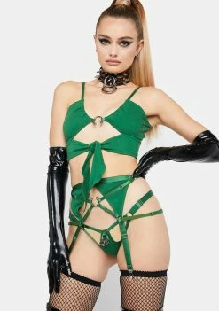 The End Lingerie Green Wrap Around Bralette Top