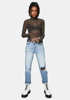 AFRM Tops Vintage Leopard Print Zadie Turtleneck