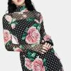 AFRM Winter Rose Polka Dot Shailene Mesh Dress Dresses