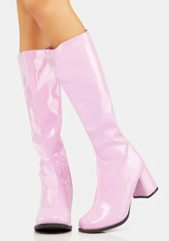 Ellie Shoes Knee High Boots Psycho Candy Go-Go Baby Boots