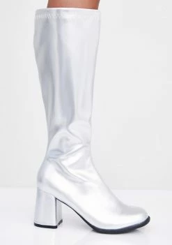 Ellie Shoes Chrome Go-Go Baby Boots