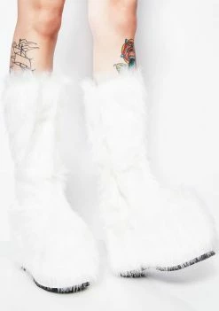 Ellie Shoes Boots & Booties Pure Party Monster Fuzzy Platform Boots