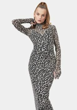 AFRM Spring Leopard Shailene Mesh Midi Dress