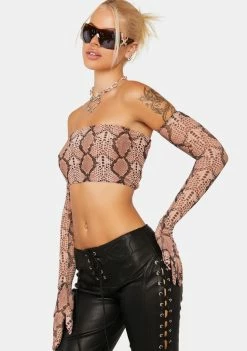 AFRM Natural Snake Steena Tube Top