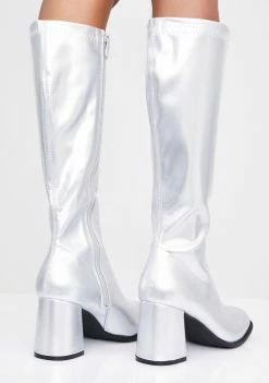 Ellie Shoes Chrome Go-Go Baby Boots
