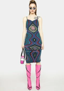 AFRM Roze Mesh Midi Dress Dresses