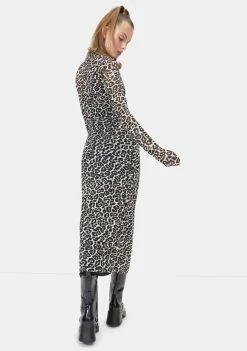 AFRM Spring Leopard Shailene Mesh Midi Dress