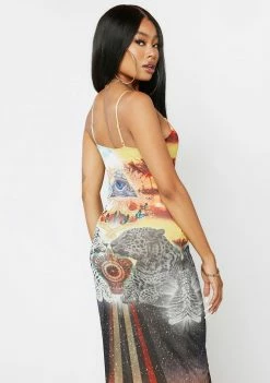 AFRM Dresses Evil Eye Sunset Amina Mesh Dress