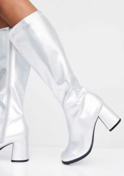 Ellie Shoes Chrome Go-Go Baby Boots