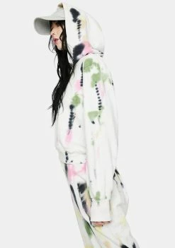 AFRM Tops Blanc Watercolor Tie Dye Sala Hoodie