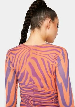 AFRM Orange Zebra Noreen Cut-Out Top