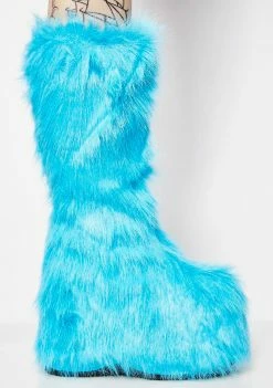 Ellie Shoes Electric Party Monster Fuzzy Platform Boots