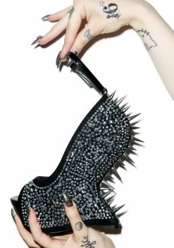 Ellie Shoes Viola Spiked Wedges