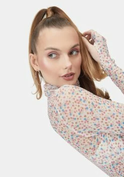 AFRM Blush Spring Ditsy Floral Zadie Turtleneck Tops