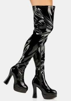 Ellie Shoes Wicked Desire Platform Boots Thigh High Boots