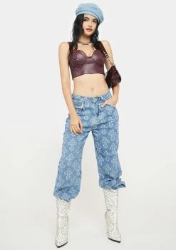 AFRM Bustier Crop Top Koa Bustier Top