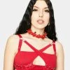The End Lingerie Red Don't Speak Cut-Out Bralette