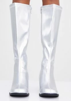 Ellie Shoes Chrome Go-Go Baby Boots