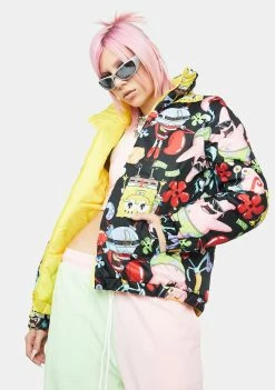 Members Only X Nickelodeon Reversible Spongebob Puffer Jacket