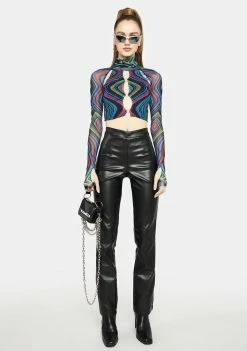 AFRM Tops Maui Mesh Turtleneck Top