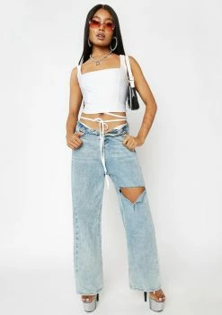 AFRM Blanc Saskia Lace Up Corset Top