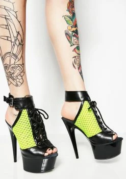 Ellie Shoes Dominate 'Em Lace-Up Heels Platforms
