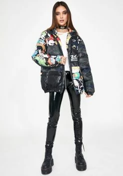 Members Only Nickelodeon Camo Puffer Jacket