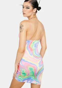 AFRM Club Dresses Abstract Marble Palmetto Mini Dress