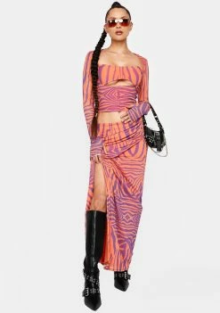 AFRM Orange Zebra Noreen Cut-Out Top