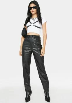 AFRM Rou Faux Leather Straight Leg Pants Bottoms