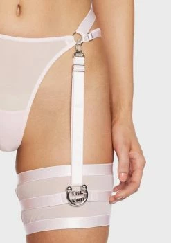 The End Lingerie Pink Barbaric Mesh Thong With Garter Lingerie & Sleepwear