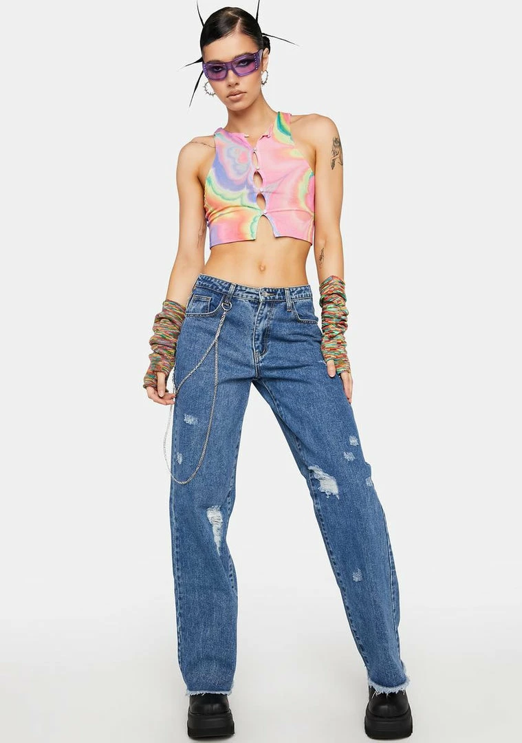 Best deal 💯 AFRM Abstract Marble Calabra Mesh Crop Top ❤️ 3 AFRM Abstract Marble Calabra Mesh Crop Top