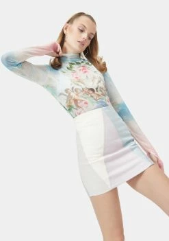 AFRM Ombre Angel Zadie Mesh Turtleneck Tops