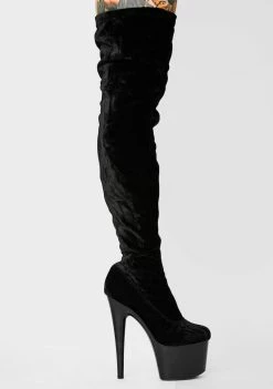 Ellie Shoes Dark Hustler Baby Thigh High Boots Boots & Booties