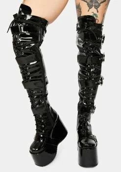 Ellie Shoes Chance At Romance Knee High Boots Platform Boots