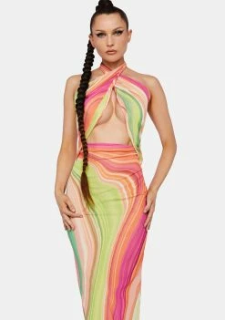AFRM Spring Wave Tana Wrap Midi Dress
