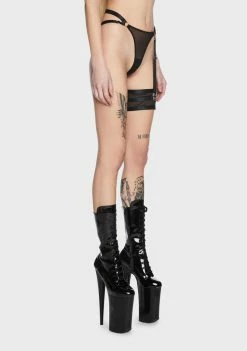 The End Lingerie Barbaric Mesh Thong With Garter Lingerie & Sleepwear