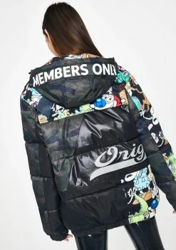 Members Only Nickelodeon Camo Puffer Jacket