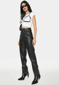 AFRM Rou Faux Leather Straight Leg Pants Bottoms