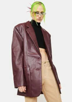 AFRM Agnes Vegan Leather Blazer Outerwear
