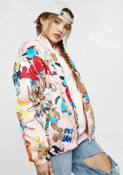 Members Only X Looney Tunes Light Pink Windbreaker Outerwear