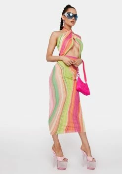AFRM Spring Wave Tana Wrap Midi Dress